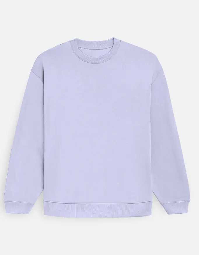 Essential Thick Cotton Unisex Oversized Sweatshirt (lavender, small)
